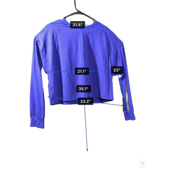 Lululemon Shirt Womens 12 Purple Long Sleeve Cropped Athletic Workout Yoga Top - Picture 5 of 5